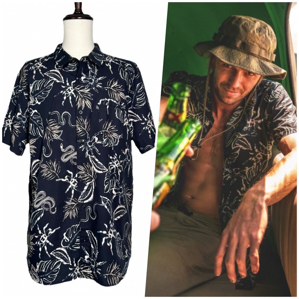 Roark | Men | Journey Tropakill Classic Fit Poplin SS Button Up Shirt | XXL